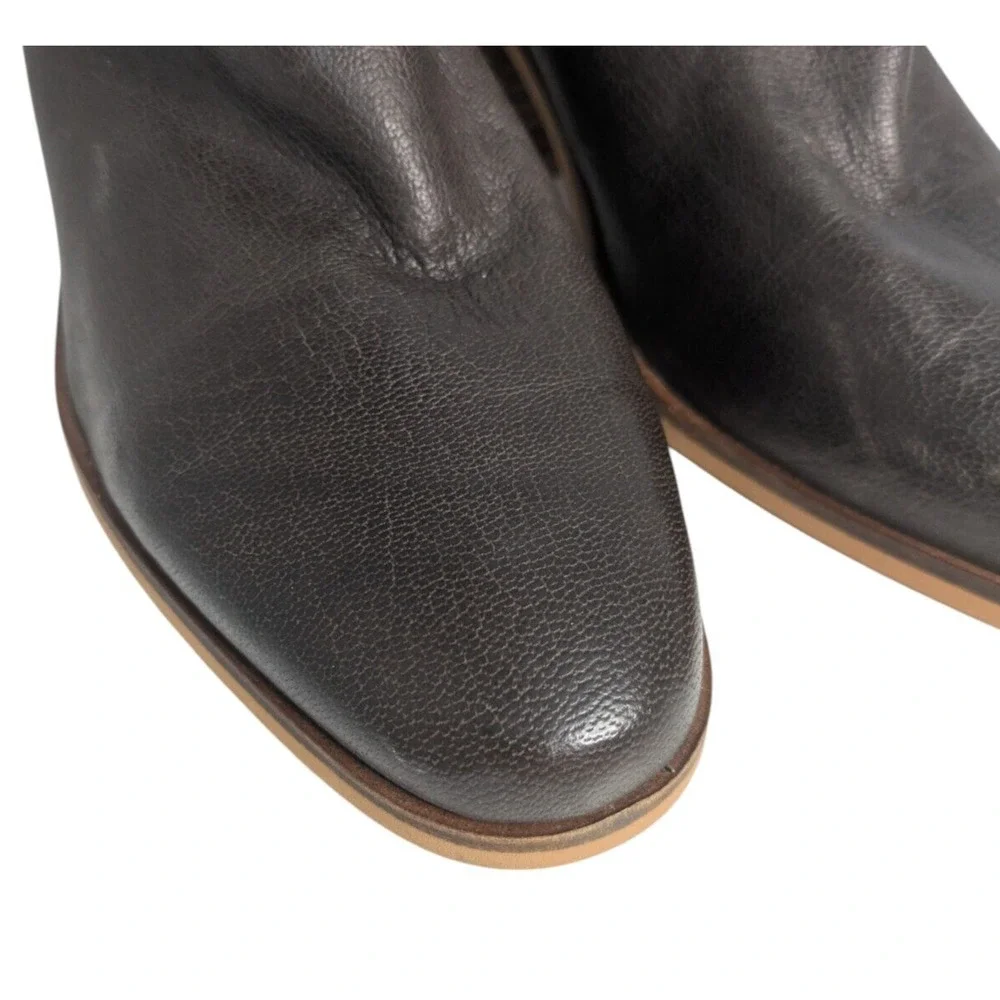 Lucky Brand Victorey Brown Leather Ankle Boots Booties Size 9.5 Pointed Toe